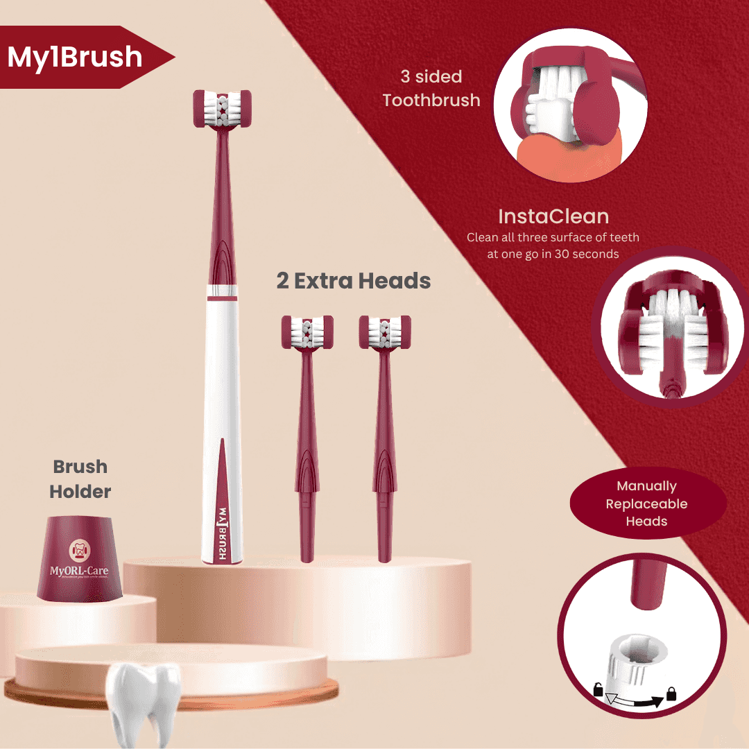 Combo - My1Brush (3 Sided Toothbrush) + Eazypick (Toothpicks)