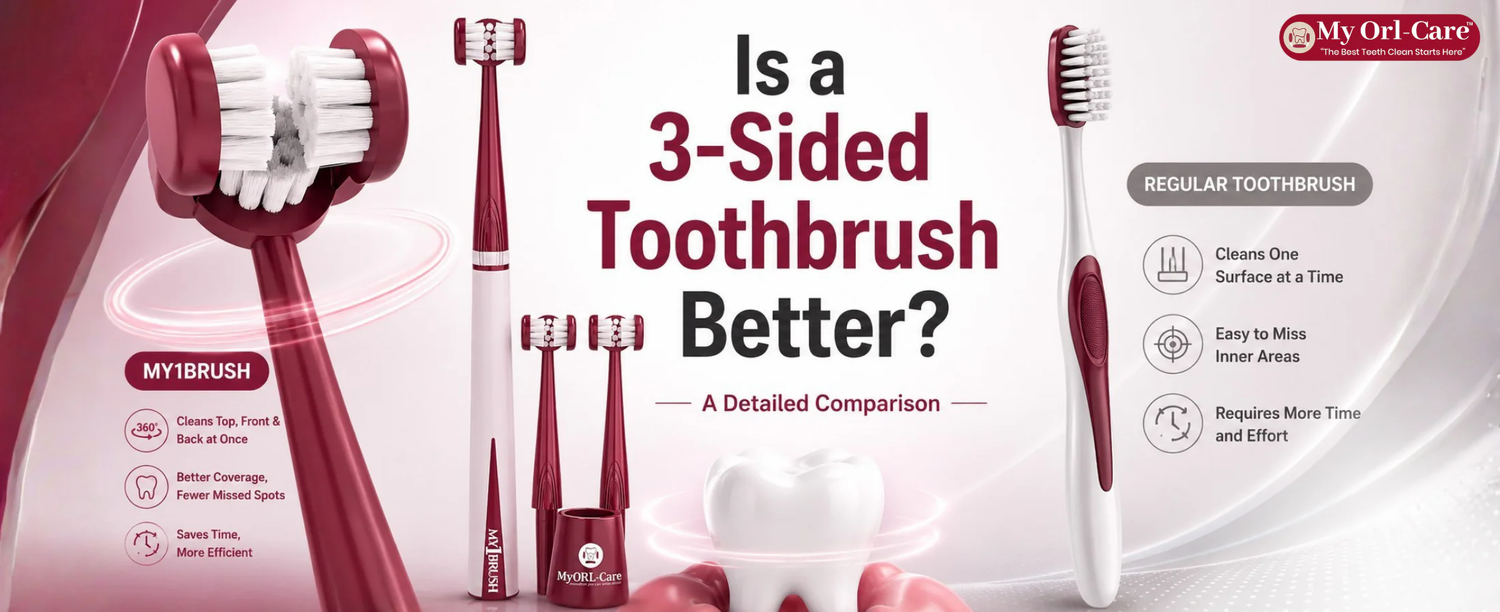 My1brush - 3-sided toothbrush