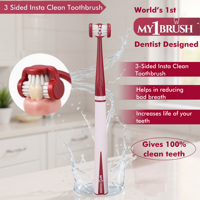 My1Brush - Trial Pack | World's First 3 Sided Insta Clean Manual Toothbrush
