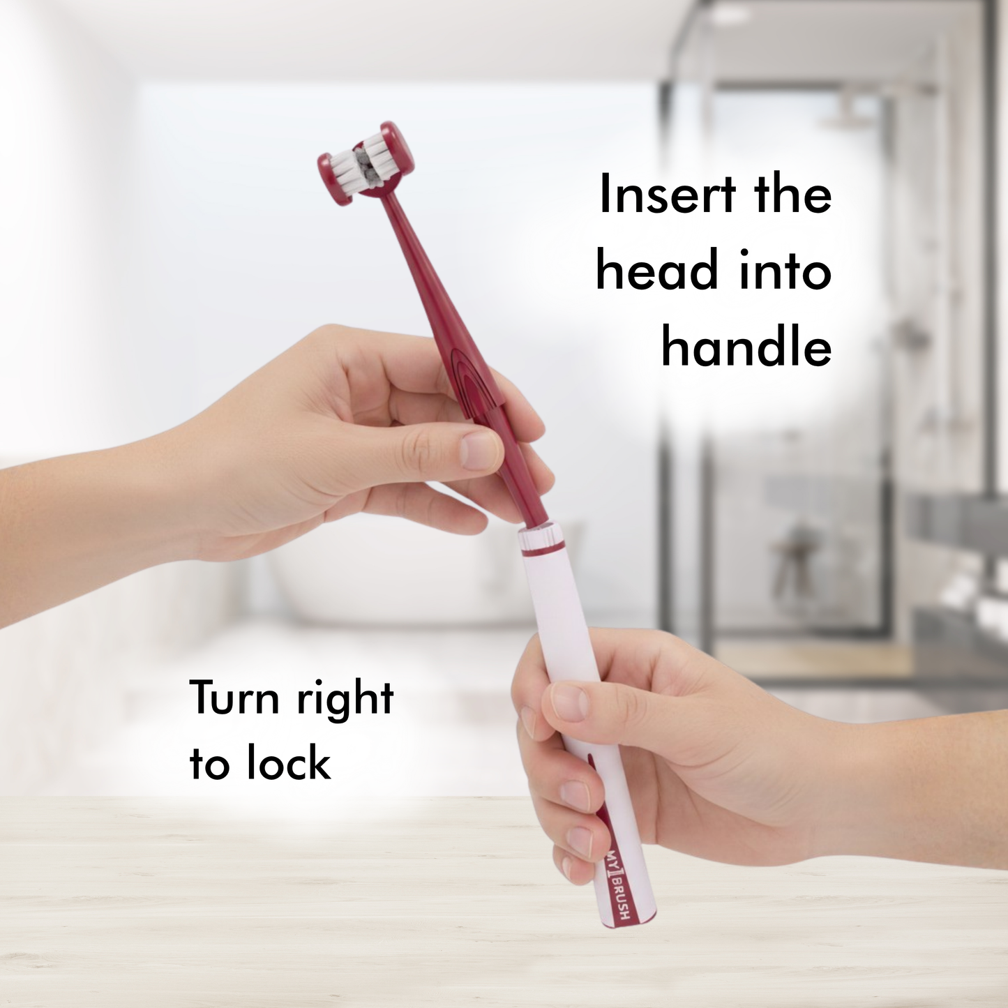 My1Brush - 3 Sided Insta-Clean Manual Toothbrush | Soft Bristles | 1 Year pack with 2 replaceable heads
